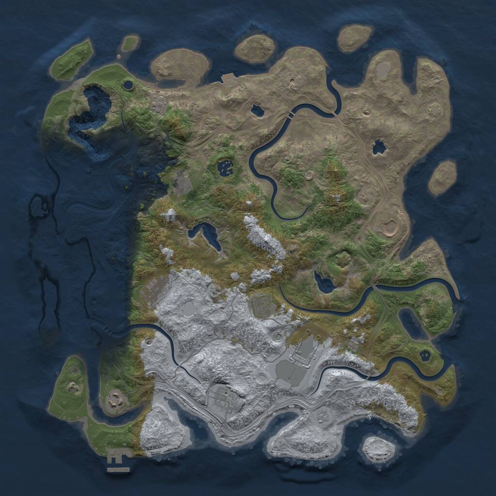 Rust Map: Procedural Map, Size: 4500, Seed: 2066101634, 14 Monuments