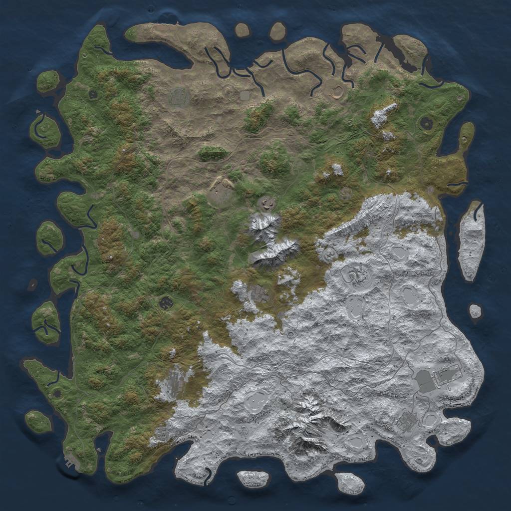 Rust Map: Procedural Map, Size: 6000, Seed: 1757340157, 20 Monuments