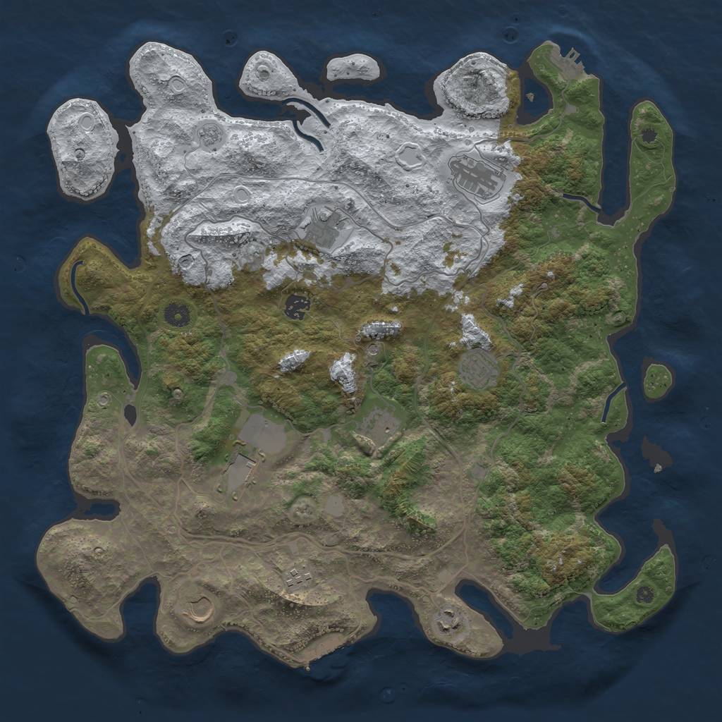 Rust Map: Procedural Map, Size: 4250, Seed: 113288677, 18 Monuments