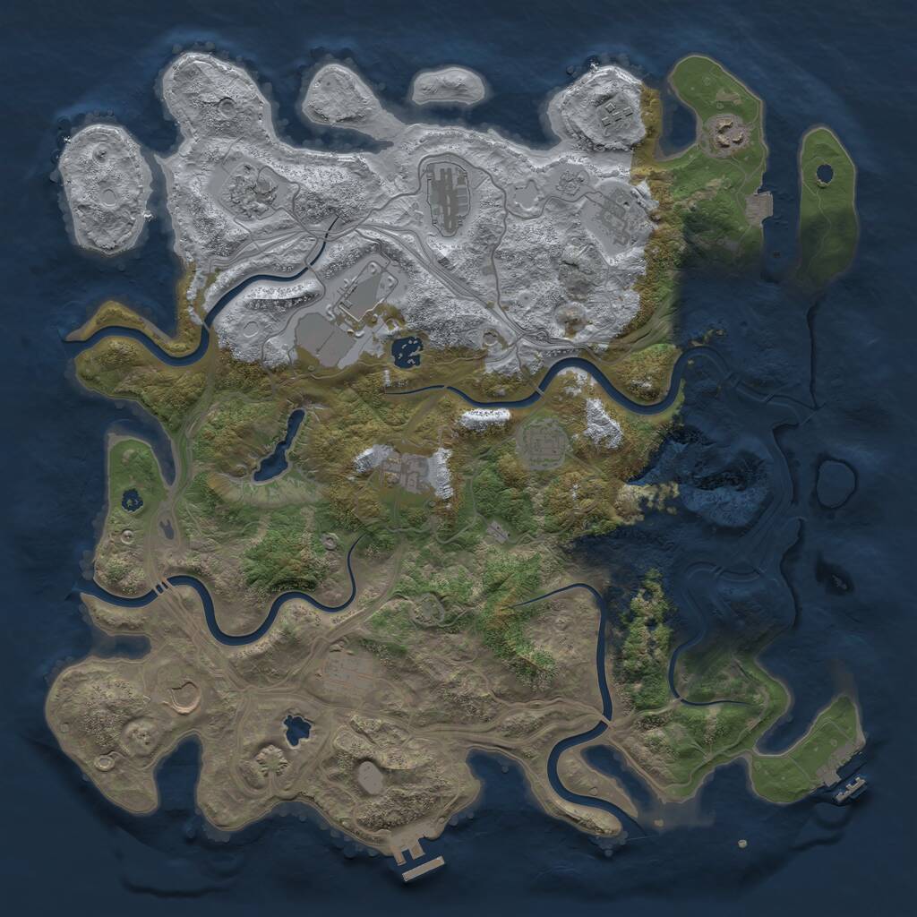 Rust Map: Procedural Map, Size: 4250, Seed: 113288677, 17 Monuments