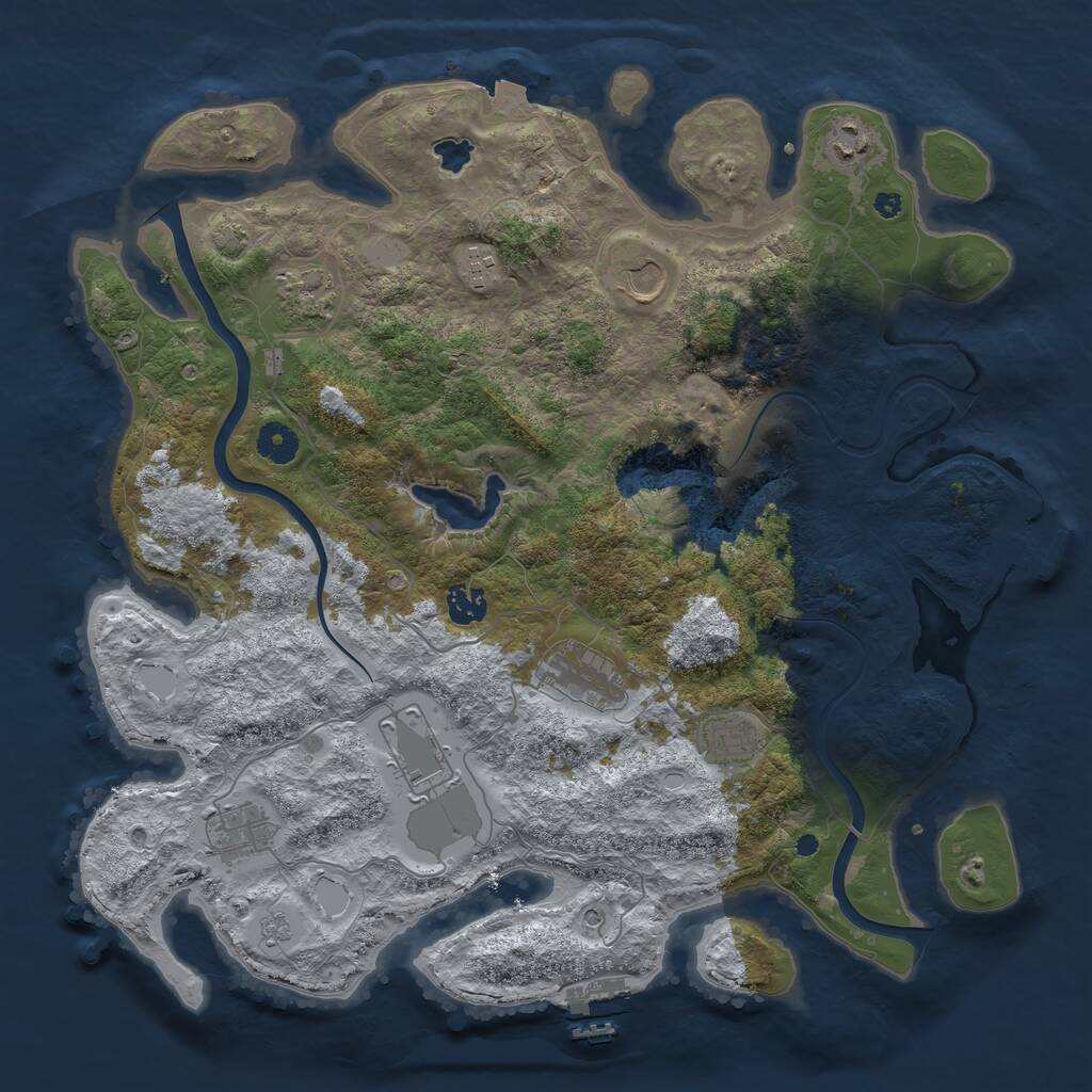 Rust Map: Procedural Map, Size: 4000, Seed: 2556, 15 Monuments