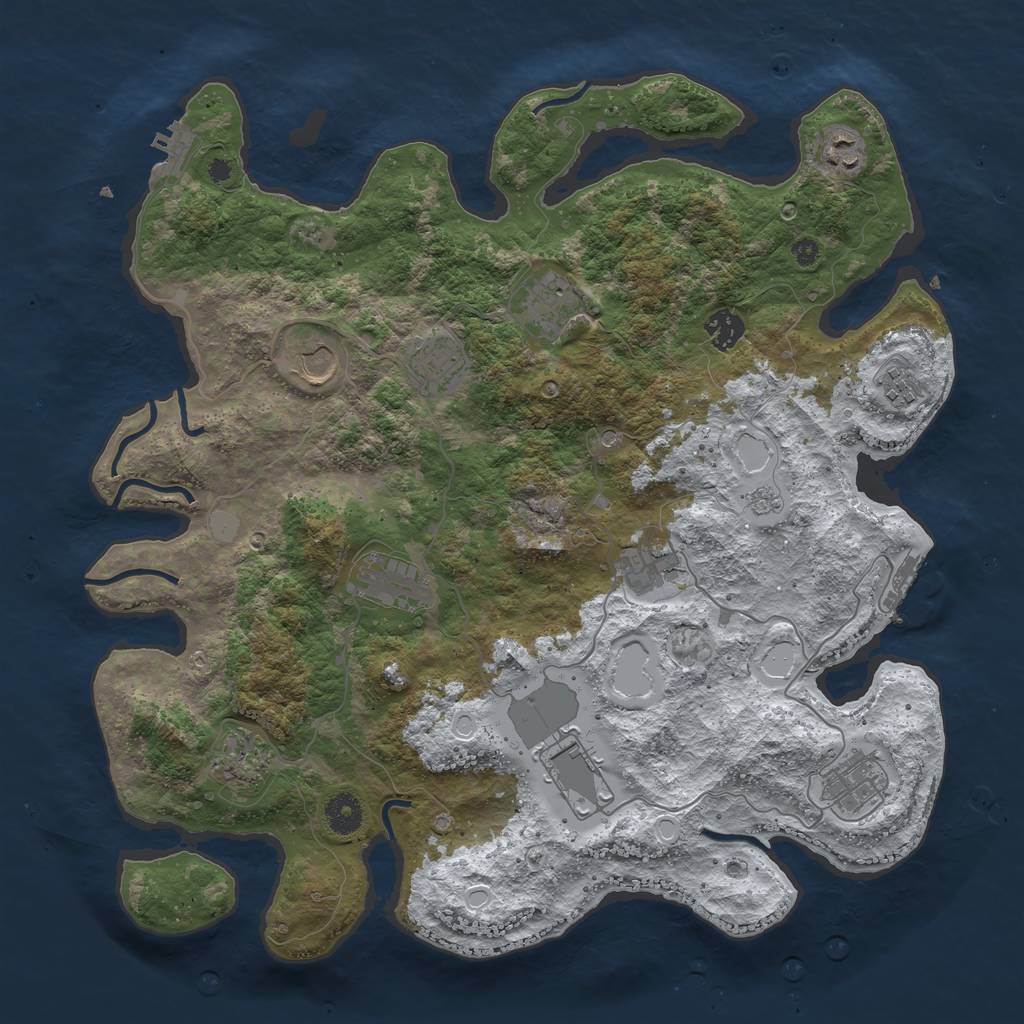 Rust Map: Procedural Map, Size: 3950, Seed: 234241406, 20 Monuments