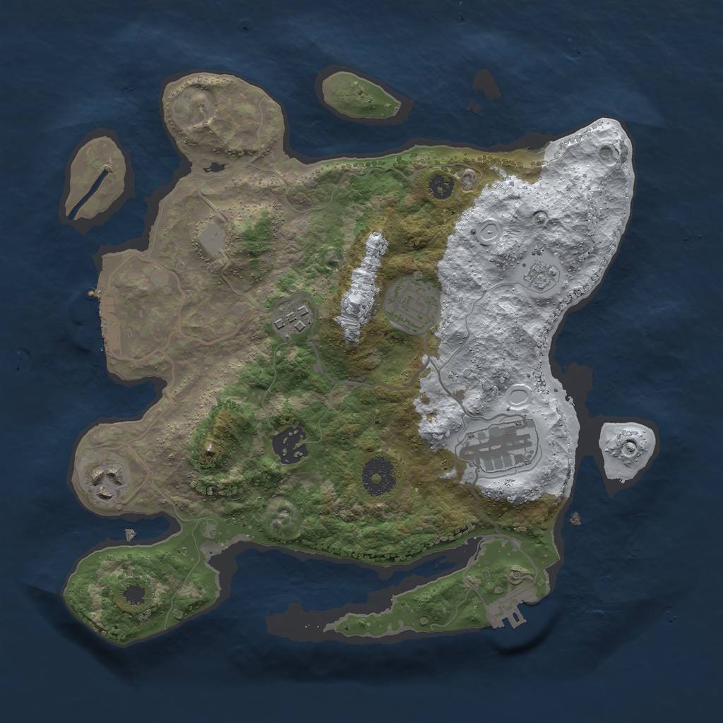 Rust Map: Procedural Map, Size: 3000, Seed: 816150935, 13 Monuments