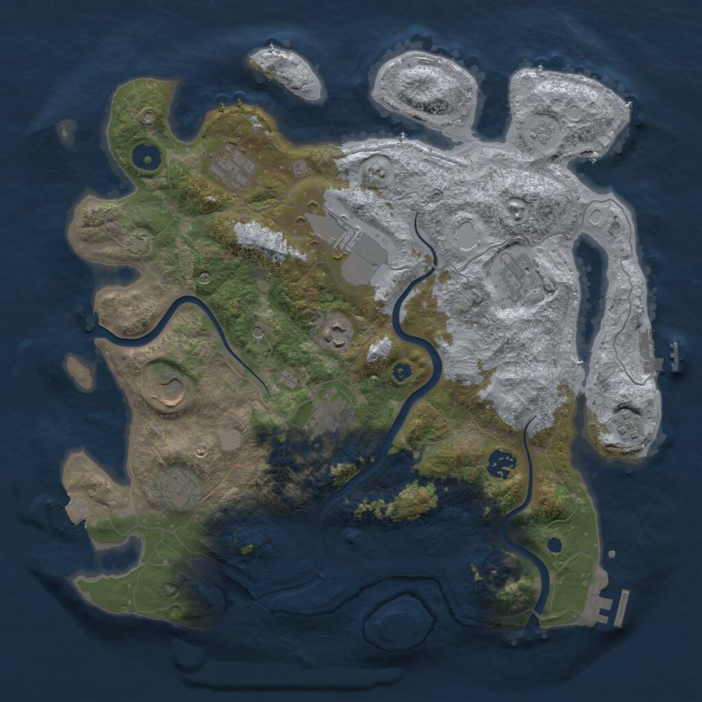Rust Map: Procedural Map, Size: 3750, Seed: 42069, 15 Monuments