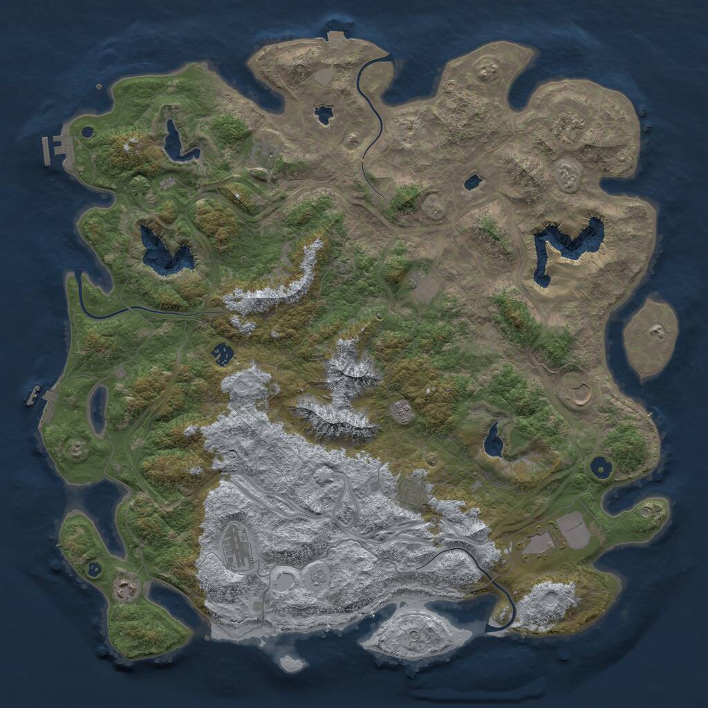 Rust Map: Procedural Map, Size: 5000, Seed: 1840517997, 16 Monuments