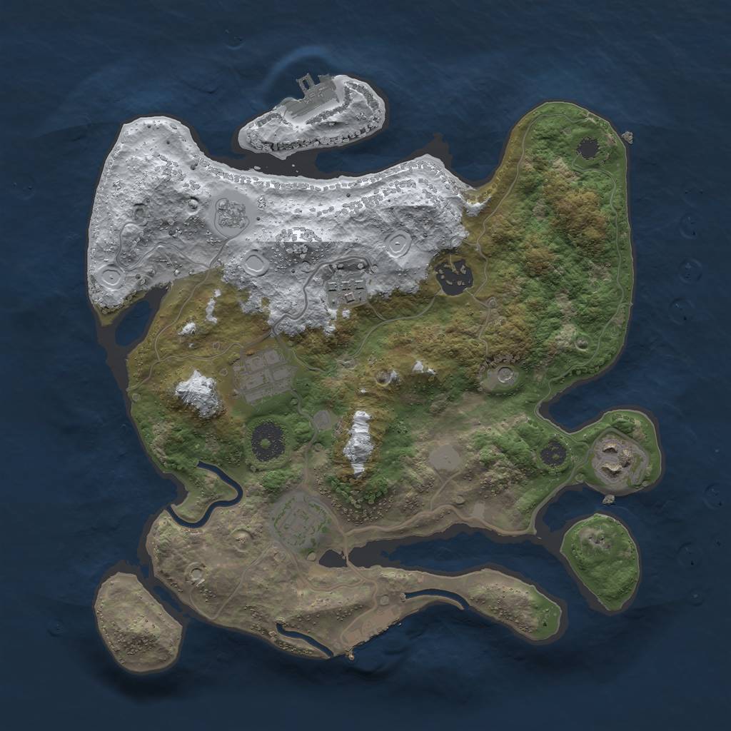 Rust Map: Procedural Map, Size: 3000, Seed: 84627671, 14 Monuments