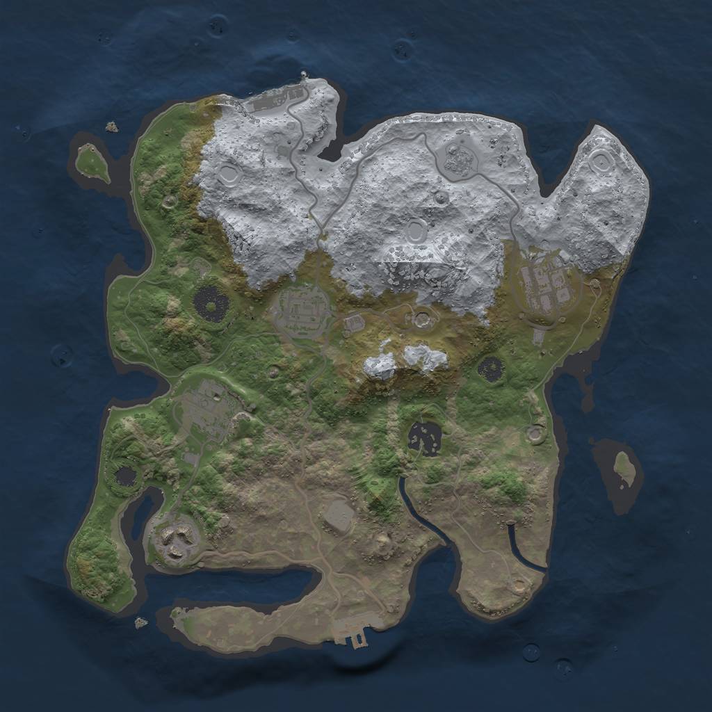 Rust Map: Procedural Map, Size: 3000, Seed: 667899, 14 Monuments