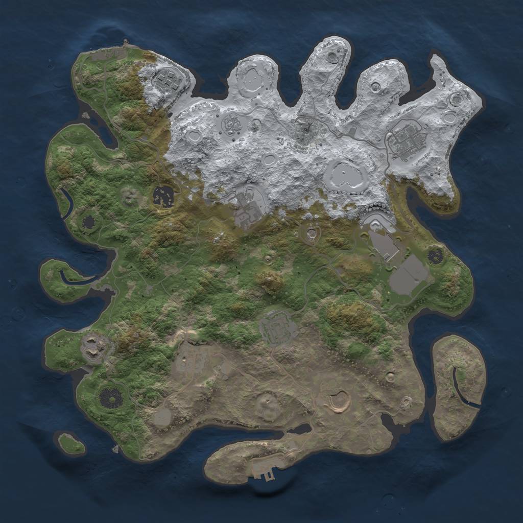 Rust Map: Procedural Map, Size: 3500, Seed: 20220408, 18 Monuments