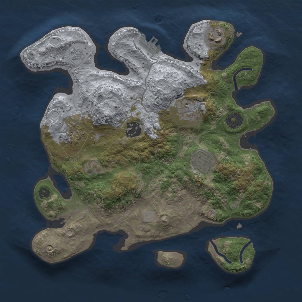 Rust Map: Procedural Map, Size: 2800, Seed: 888, 12 Monuments