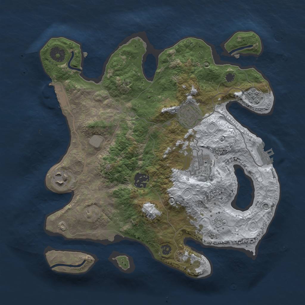 Rust Map: Procedural Map, Size: 3000, Seed: 540063707, 13 Monuments