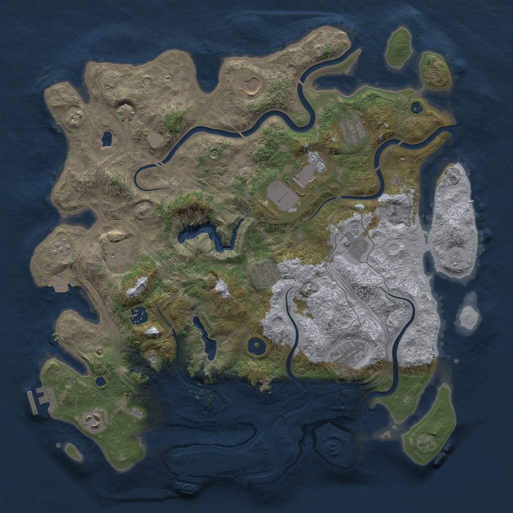 Rust Map: Procedural Map, Size: 4250, Seed: 21422, 16 Monuments