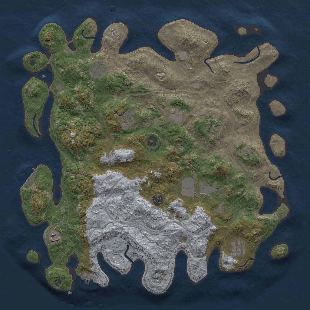 Rust Map: Procedural Map, Size: 4250, Seed: 9032013, 18 Monuments