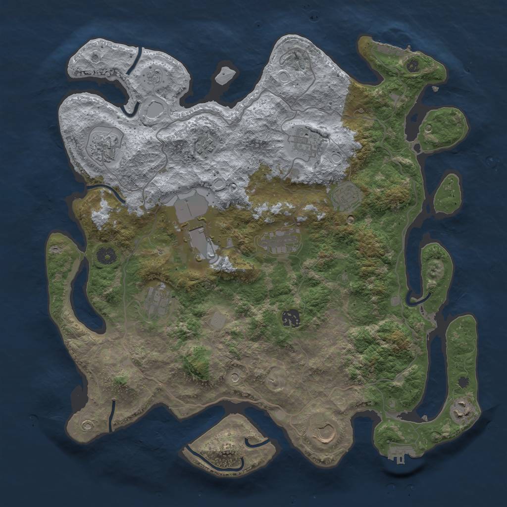 Rust Map: Procedural Map, Size: 4000, Seed: 12547, 19 Monuments