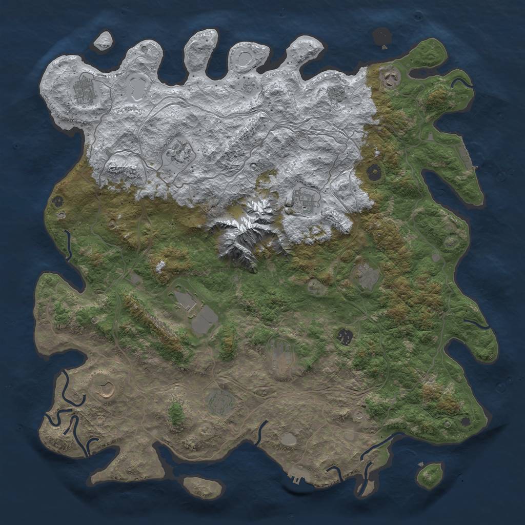 Rust Map: Procedural Map, Size: 5000, Seed: 564, 20 Monuments