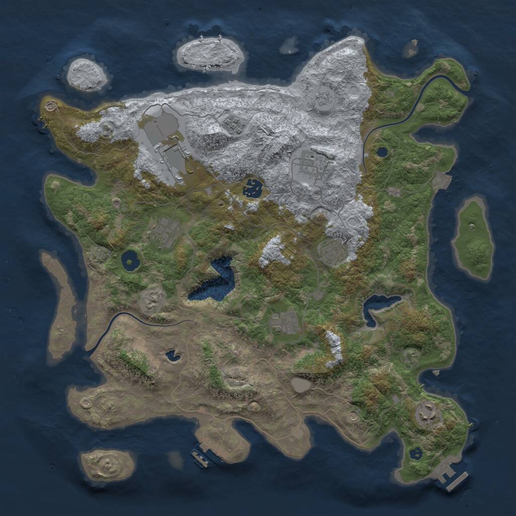 Rust Map: Procedural Map, Size: 4000, Seed: 133612, 14 Monuments