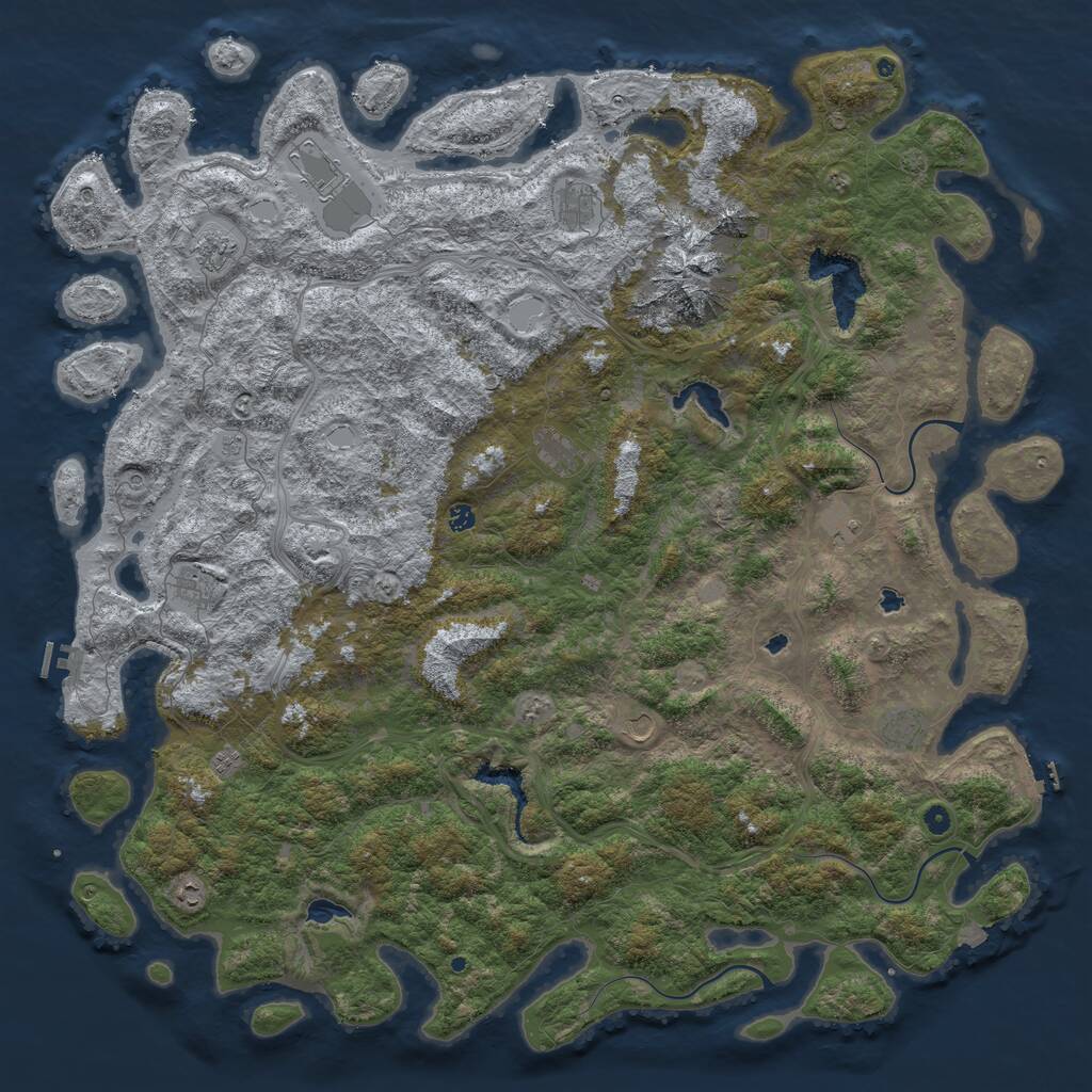 Rust Map: Procedural Map, Size: 6000, Seed: 5678, 17 Monuments