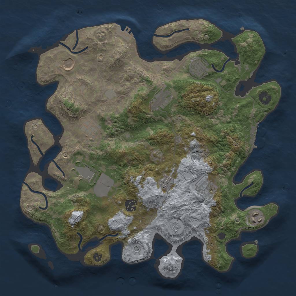 Rust Map: Procedural Map, Size: 3500, Seed: 220407003, 18 Monuments