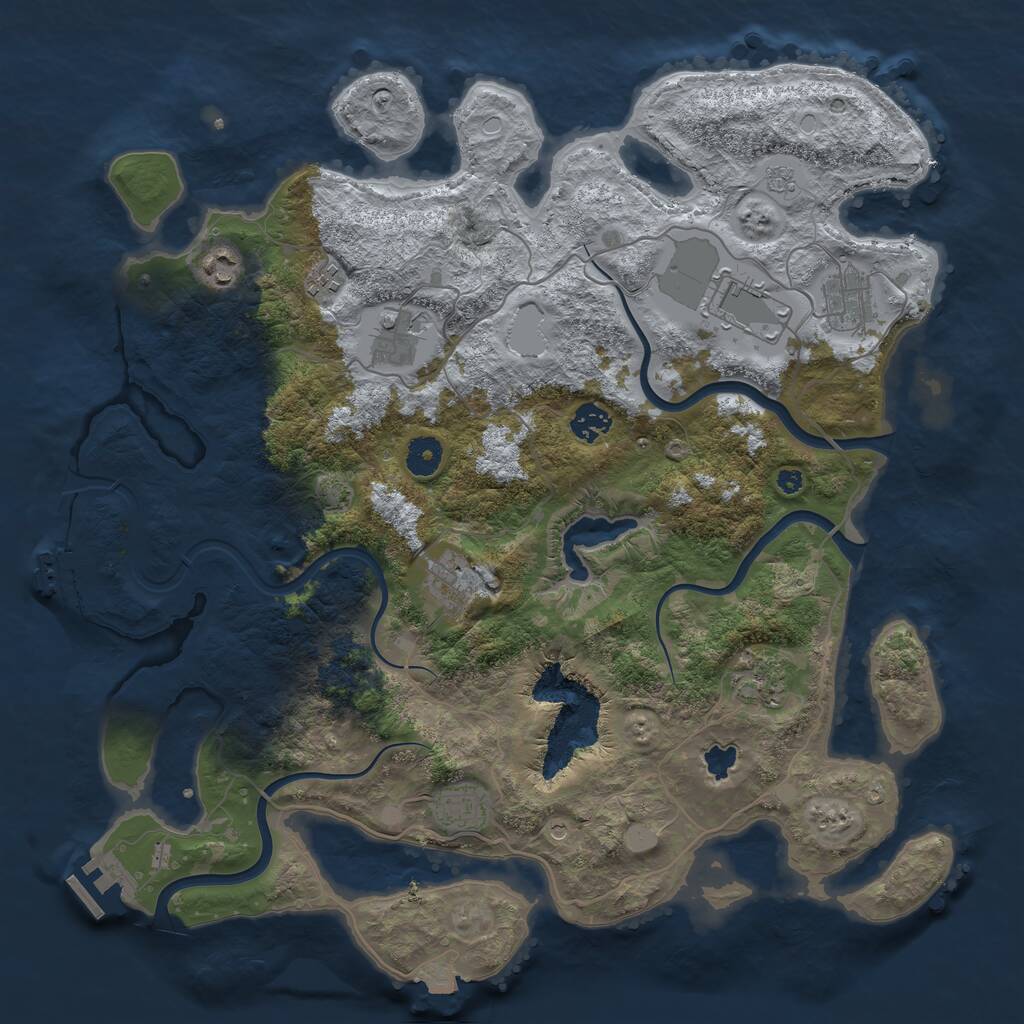 Rust Map: Procedural Map, Size: 4050, Seed: 500200001, 15 Monuments