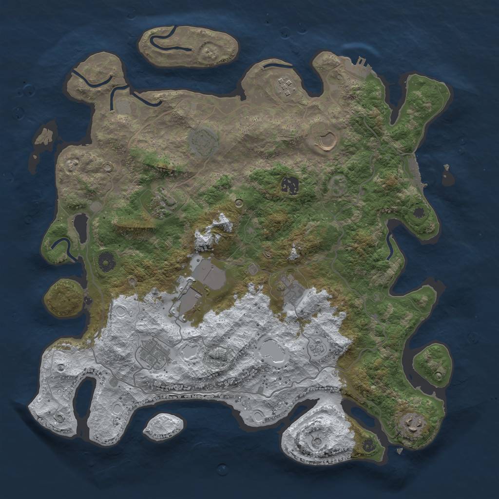 Rust Map: Procedural Map, Size: 4000, Seed: 1513151966, 18 Monuments