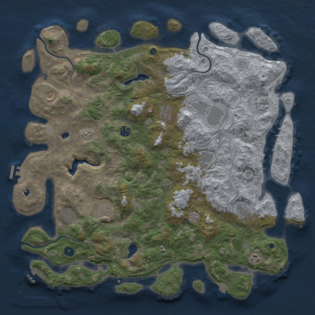 Rust Map: Procedural Map, Size: 4700, Seed: 960109, 17 Monuments