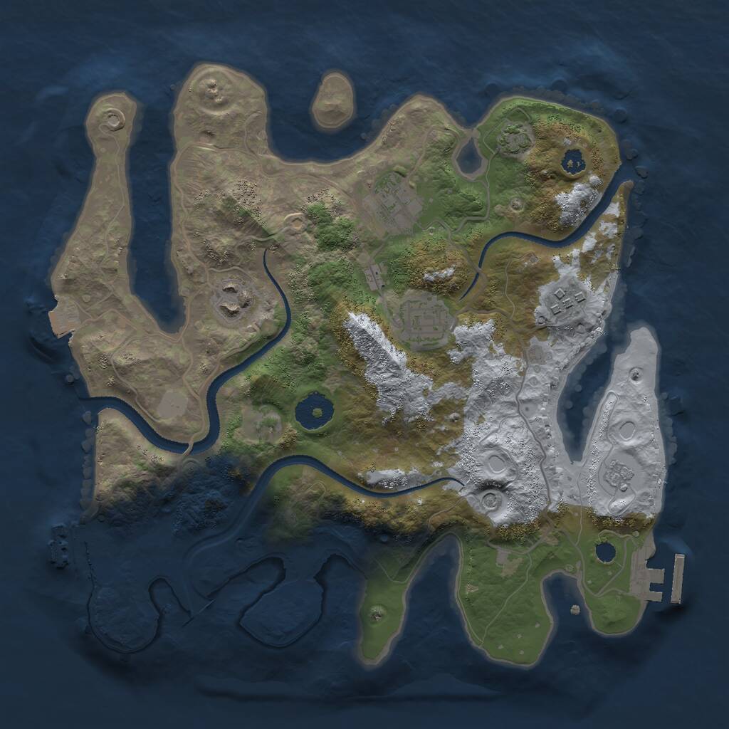 Rust Map: Procedural Map, Size: 3000, Seed: 1864010817, 10 Monuments