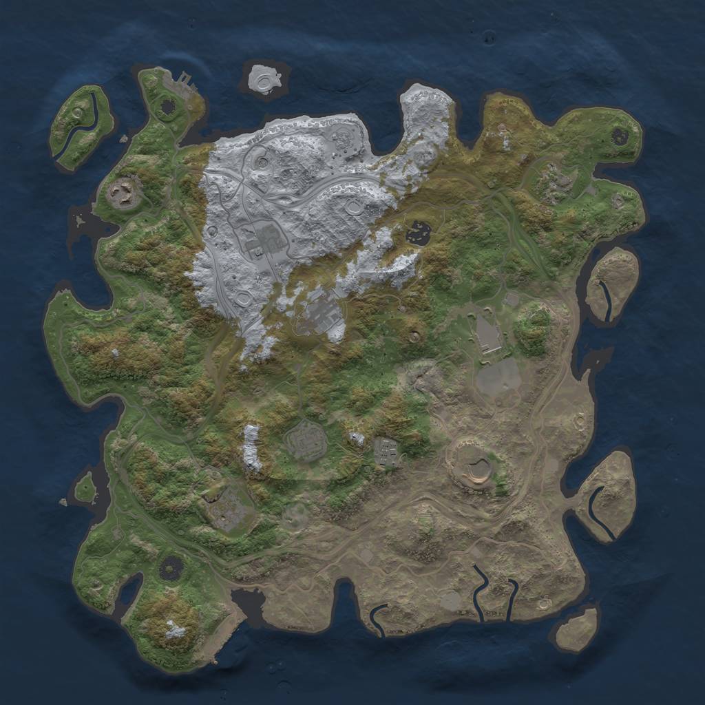 Rust Map: Procedural Map, Size: 4250, Seed: 5392605, 17 Monuments