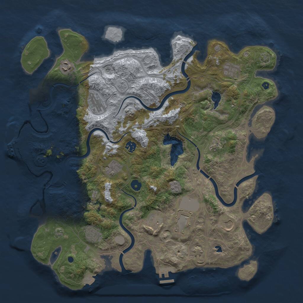 Rust Map: Procedural Map, Size: 4250, Seed: 5392605, 17 Monuments