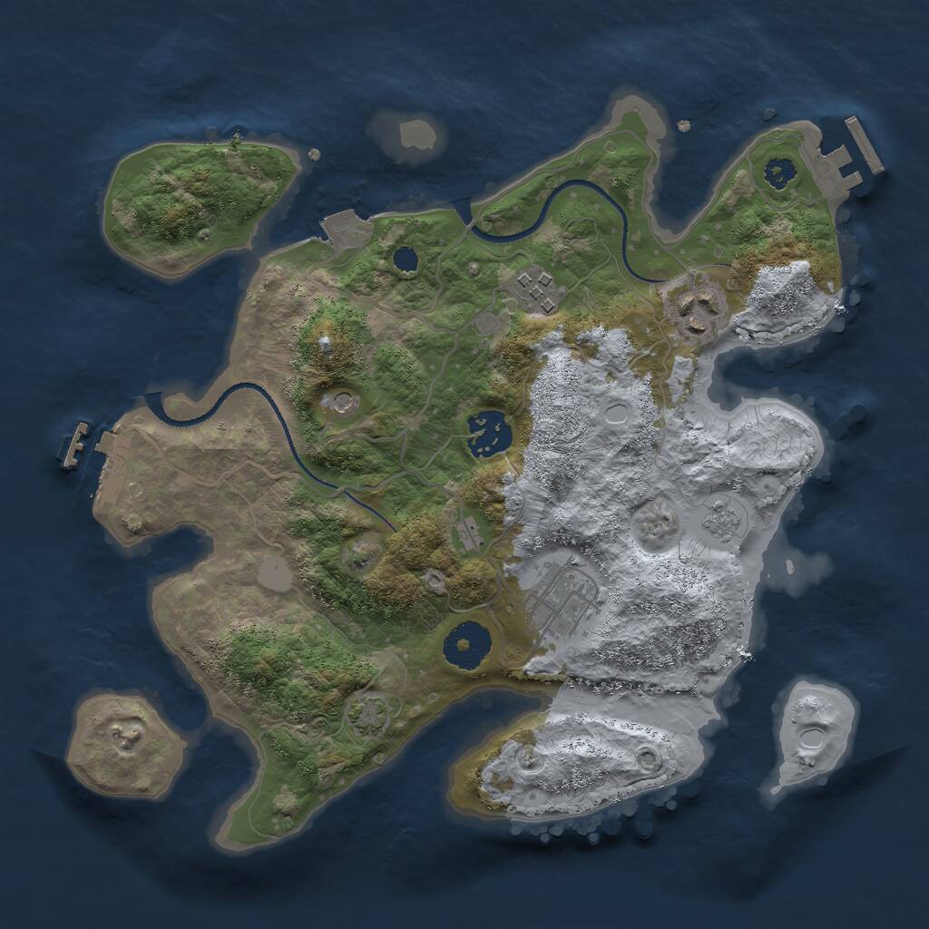 Rust Map: Procedural Map, Size: 3000, Seed: 1414, 10 Monuments