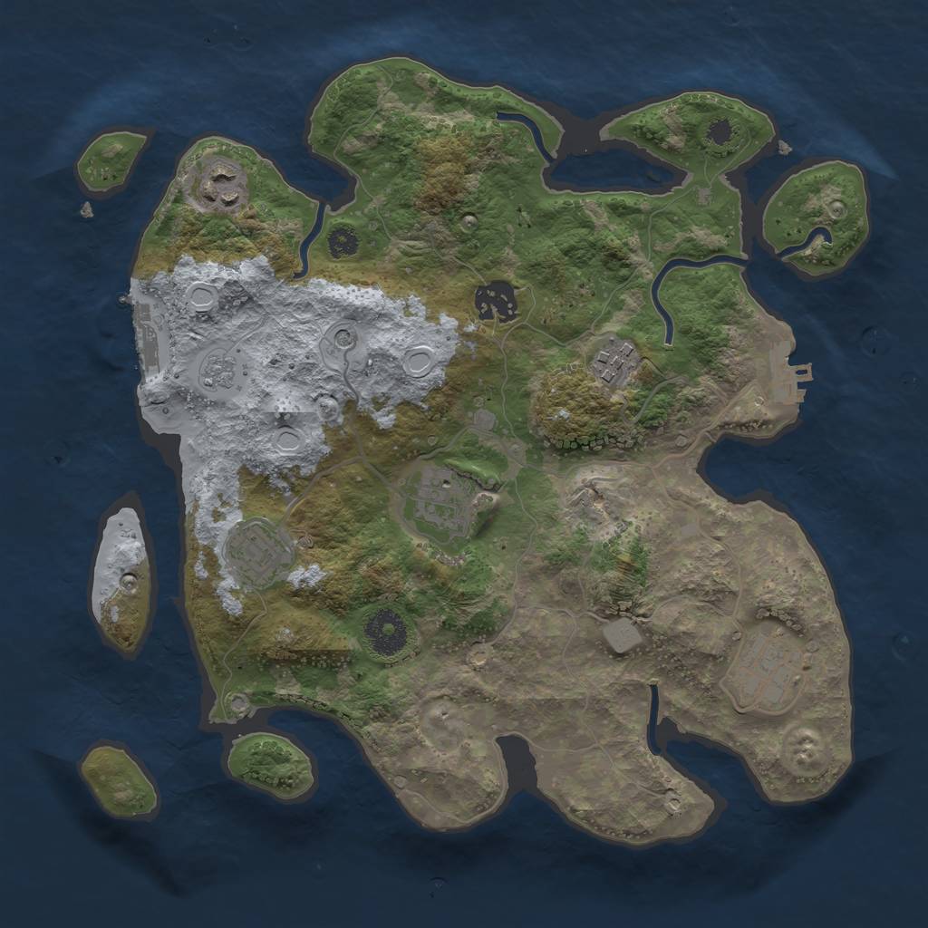 Rust Map: Procedural Map, Size: 3200, Seed: 2, 13 Monuments