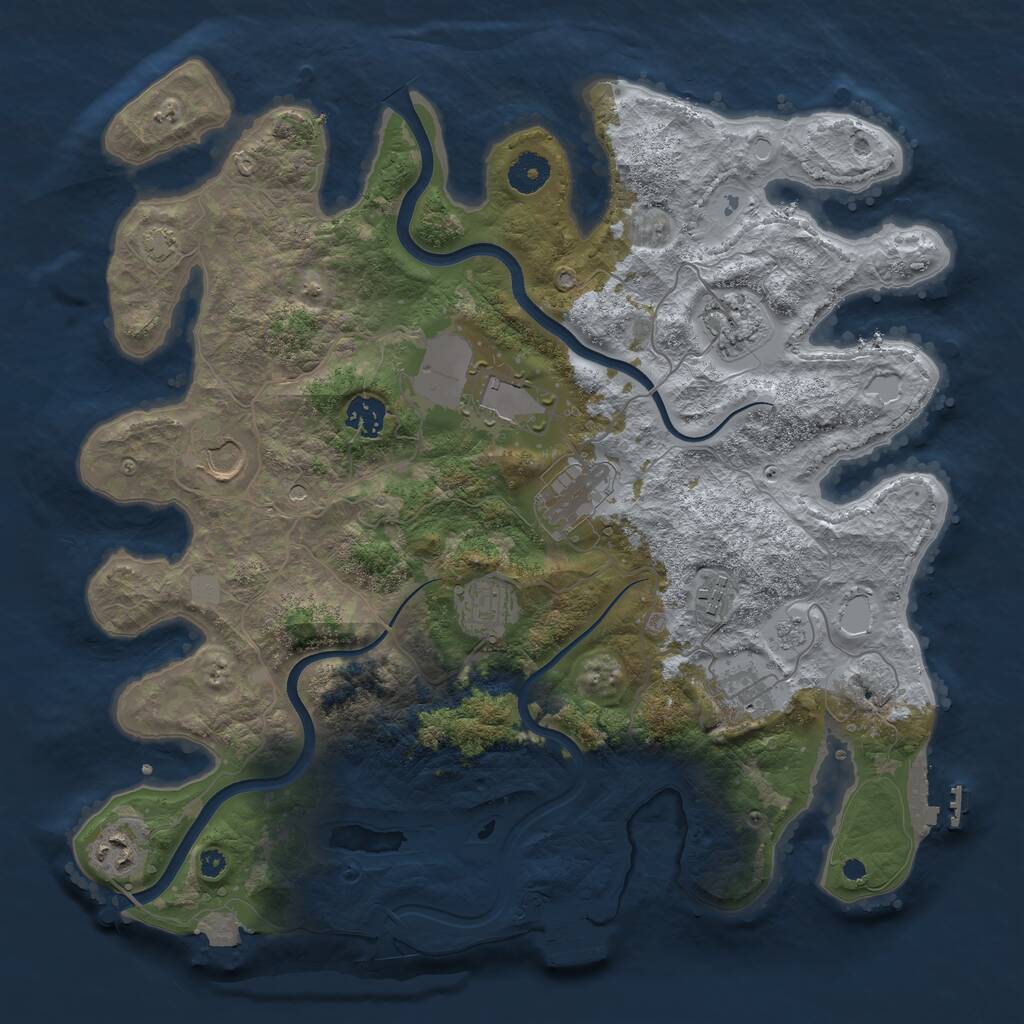 Rust Map: Procedural Map, Size: 3800, Seed: 88377499, 15 Monuments