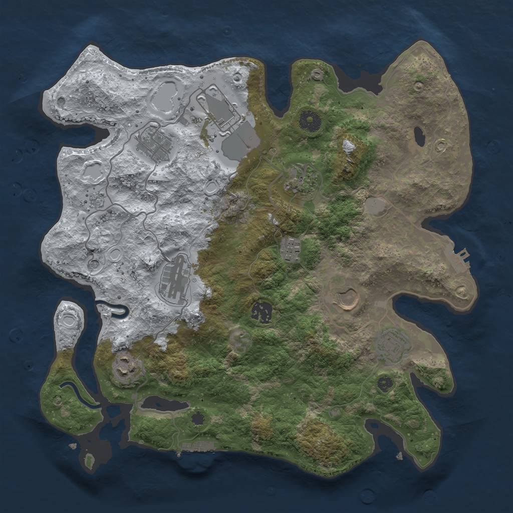 Rust Map: Procedural Map, Size: 3500, Seed: 2116, 18 Monuments