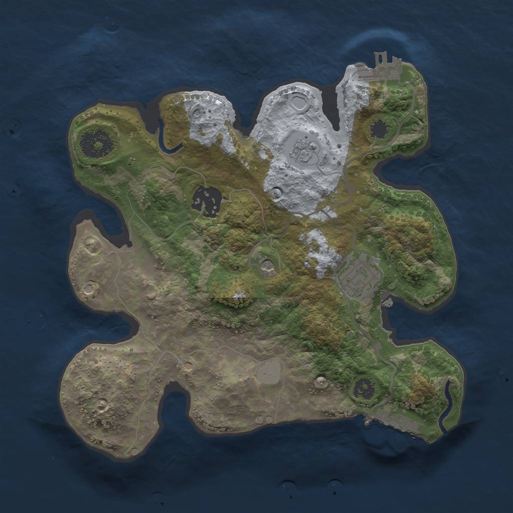 Rust Map: Procedural Map, Size: 2500, Seed: 156750, 9 Monuments