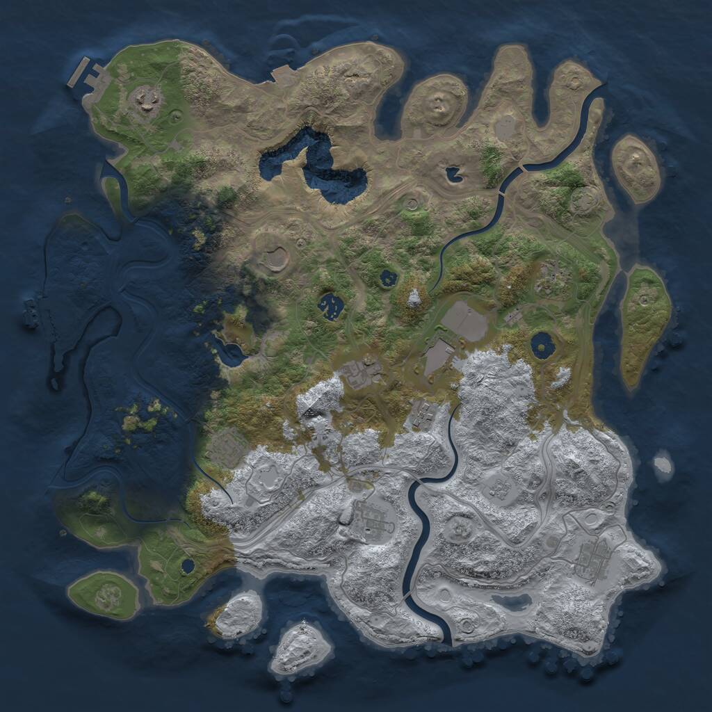 Rust Map: Procedural Map, Size: 4250, Seed: 915625, 16 Monuments