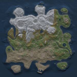 Thumbnail Rust Map: Procedural Map, Size: 3500, Seed: 759344002, 14 Monuments