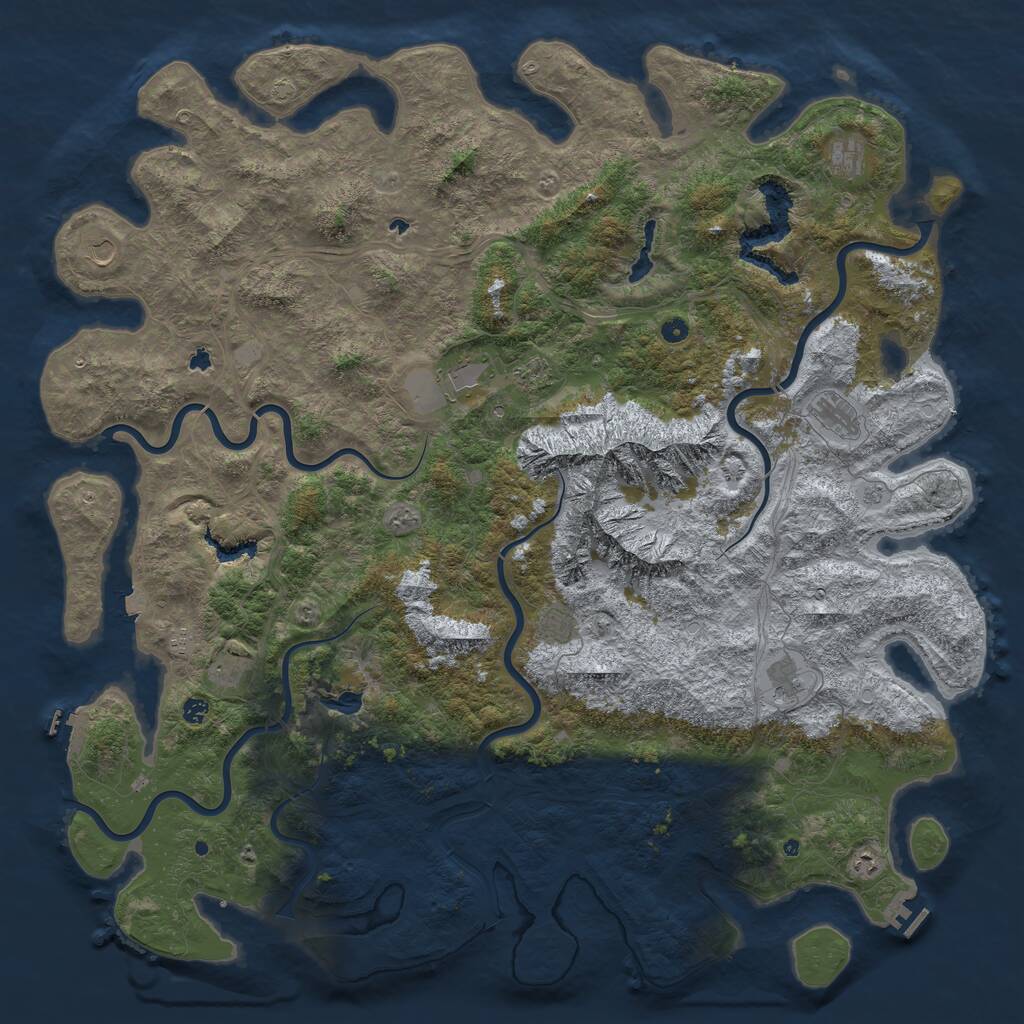 Rust Map: Procedural Map, Size: 6000, Seed: 92535794, 17 Monuments
