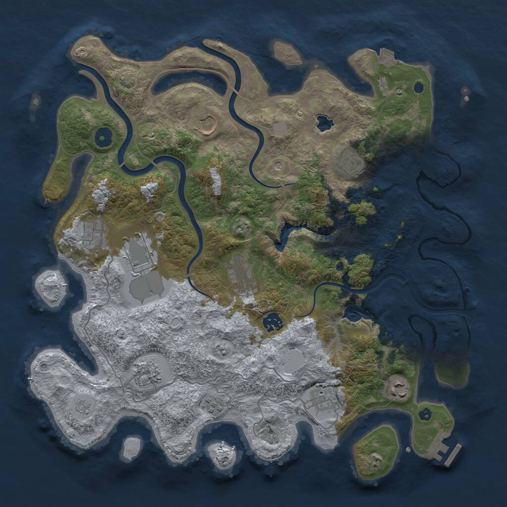 Rust Map: Procedural Map, Size: 4000, Seed: 872233665, 15 Monuments