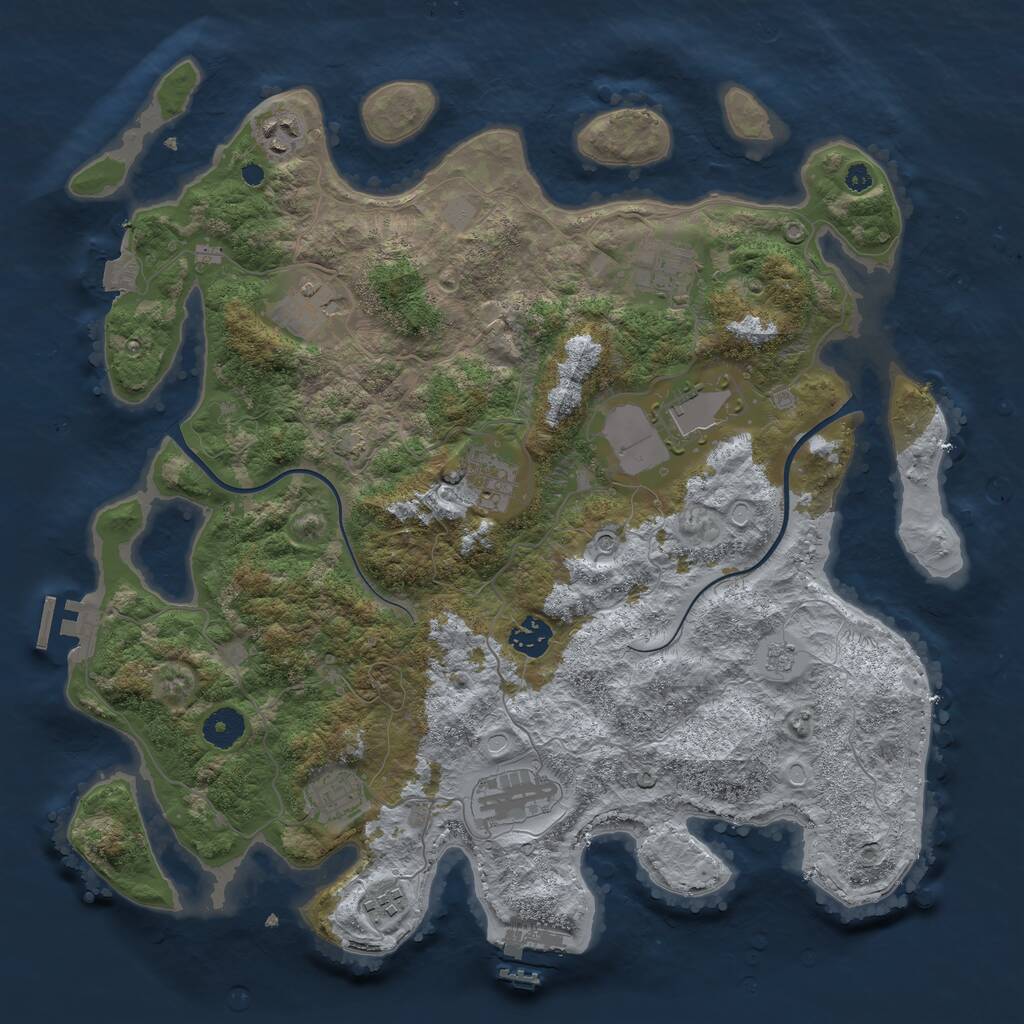 Rust Map: Procedural Map, Size: 3850, Seed: 878531, 15 Monuments