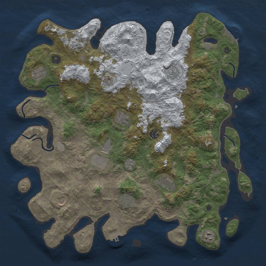 Rust Map: Procedural Map, Size: 4250, Seed: 3617, 20 Monuments