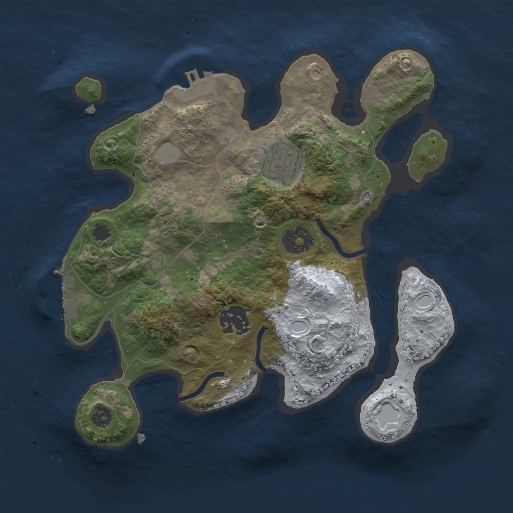 Rust Map: Procedural Map, Size: 2600, Seed: 28015, 9 Monuments