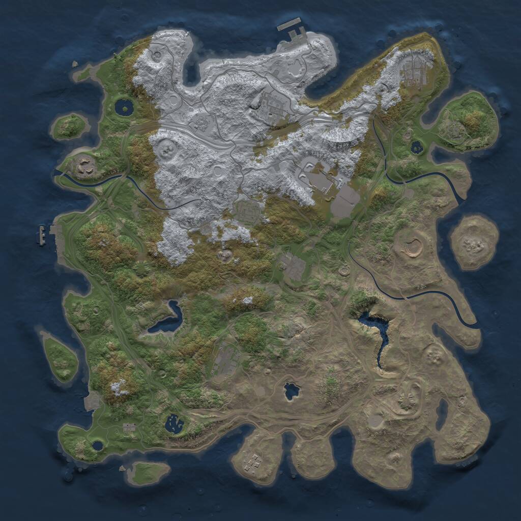 Rust Map: Procedural Map, Size: 4250, Seed: 1201561828, 16 Monuments