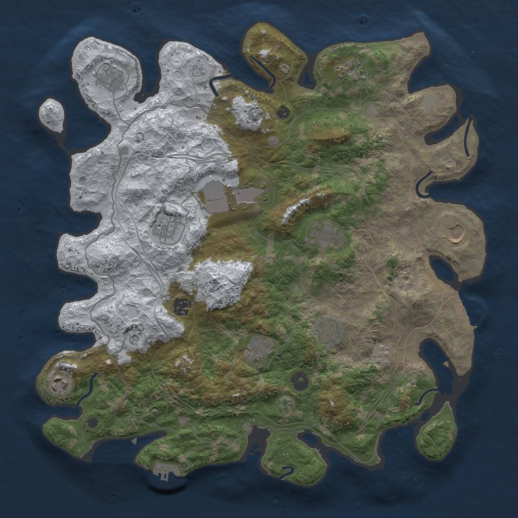 Rust Map: Procedural Map, Size: 4250, Seed: 5674458, 20 Monuments