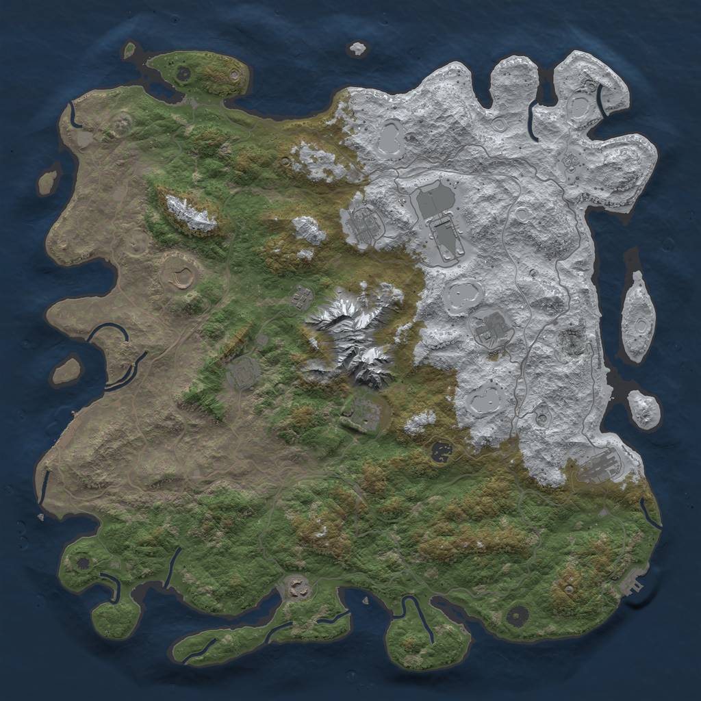 Rust Map: Procedural Map, Size: 5000, Seed: 89238071, 19 Monuments