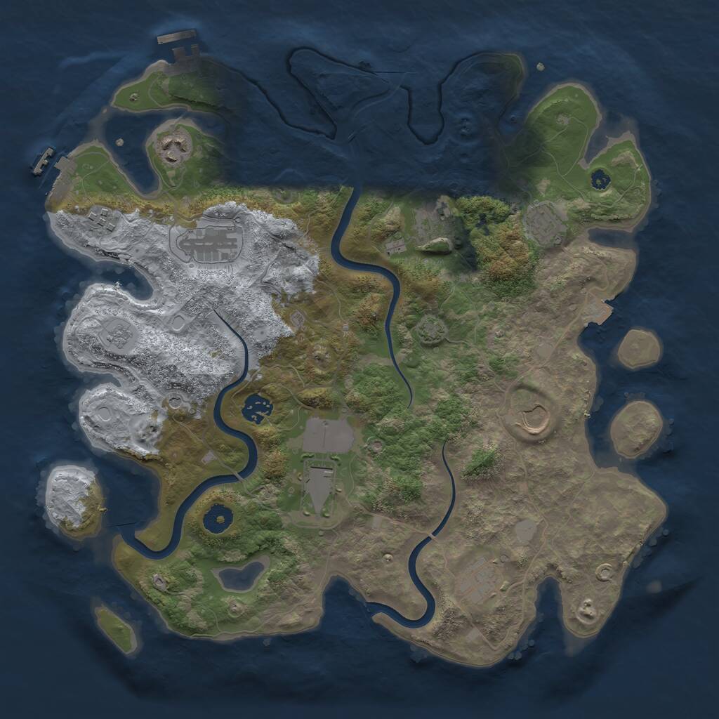 Rust Map: Procedural Map, Size: 3750, Seed: 1868931771, 15 Monuments