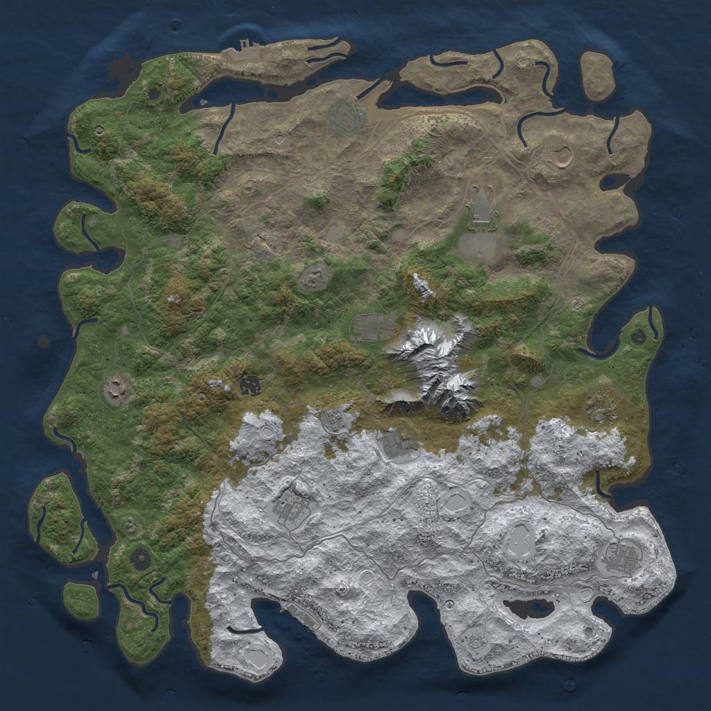 Rust Map: Procedural Map, Size: 5000, Seed: 55184, 20 Monuments