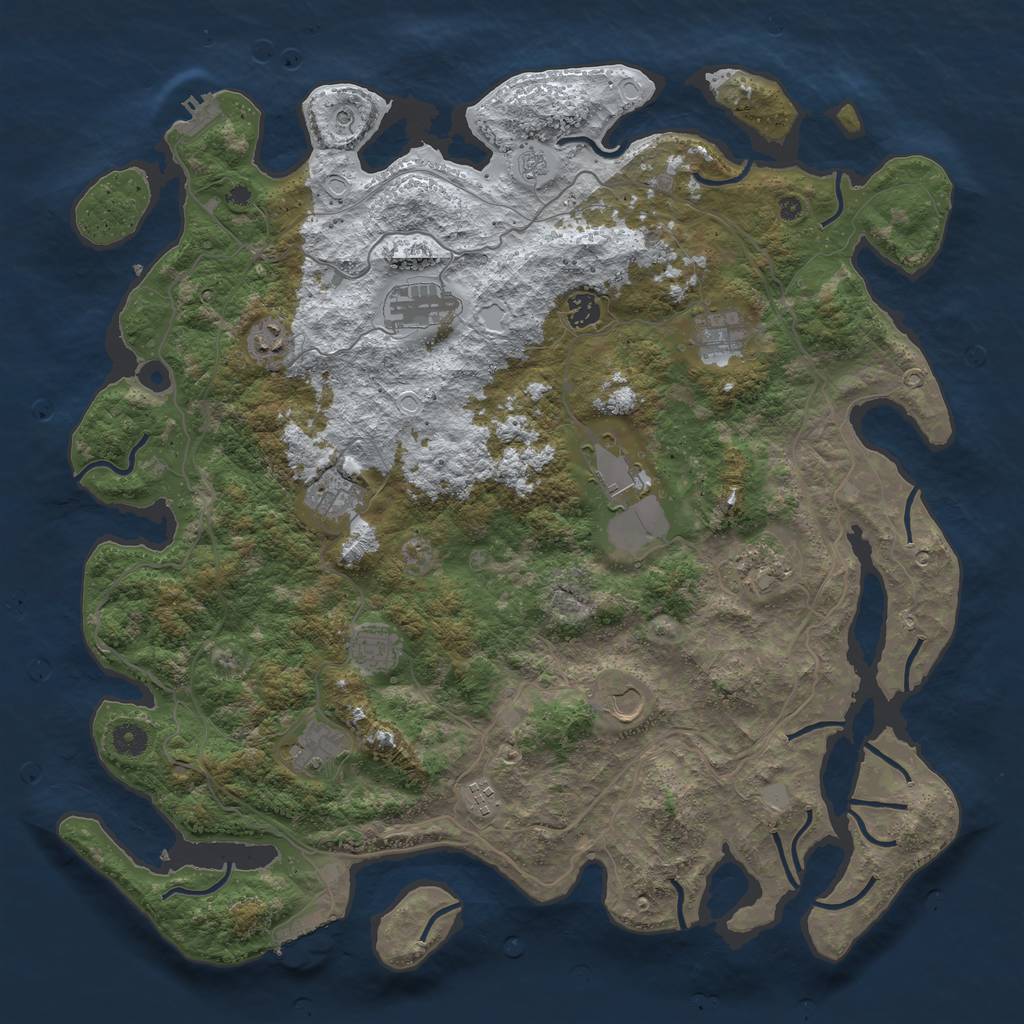 Rust Map: Procedural Map, Size: 4500, Seed: 46665443, 20 Monuments