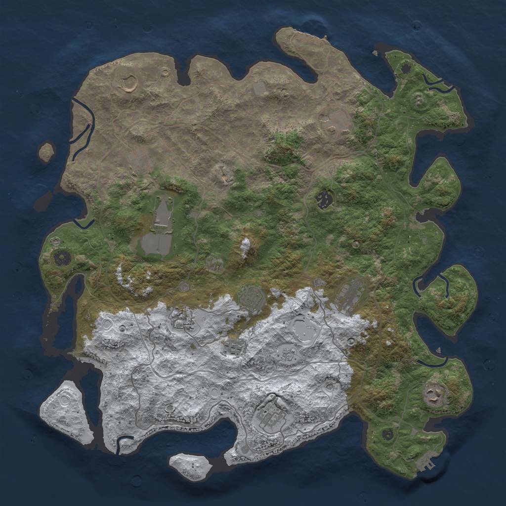 Rust Map: Procedural Map, Size: 4500, Seed: 7555, 20 Monuments