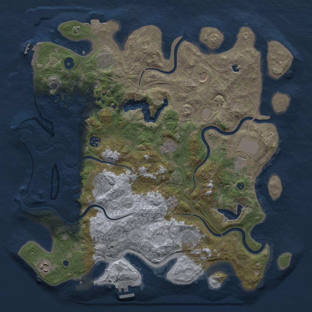 Rust Map: Procedural Map, Size: 4250, Seed: 3168404, 15 Monuments
