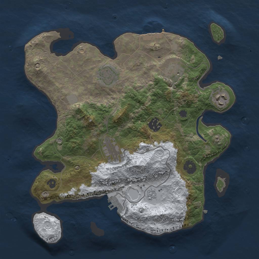 Rust Map: Procedural Map, Size: 3000, Seed: 3245, 13 Monuments