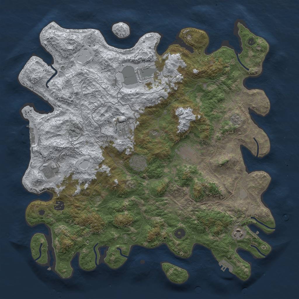 Rust Map: Procedural Map, Size: 4250, Seed: 4601953, 17 Monuments
