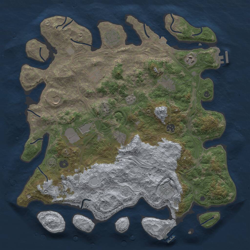 Rust Map: Procedural Map, Size: 4250, Seed: 4022134, 17 Monuments